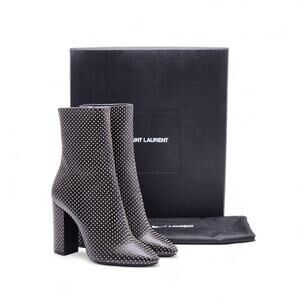 Saint Laurent Women's Leather Studded Boots 592593 - New $2250